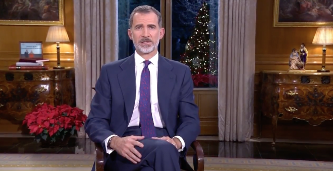 El rey Felipe VI, durante su discurso de Navidad.-