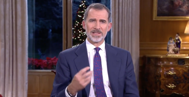 El rey Felipe VI, durante su discurso de Navidad.-