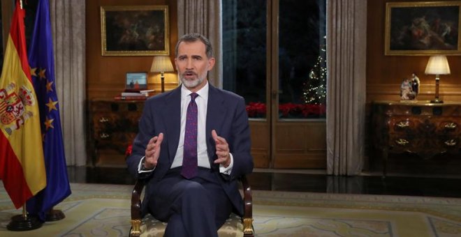 Felipe VI, durante su discurso. EFE