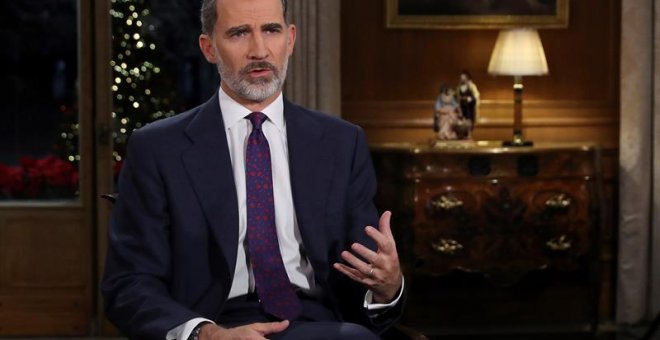 El Rey Felipe VI pronuncia el tradicional mensaje de Navidad, el quinto de su reinado, desde el Palacio de La Zarzuela. Efe