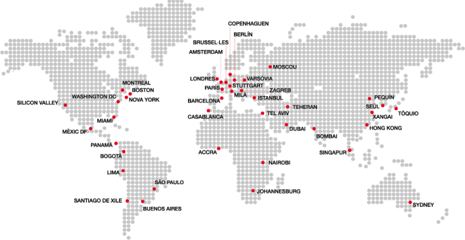 Mapa 40 oficines d'acció a l'exterior