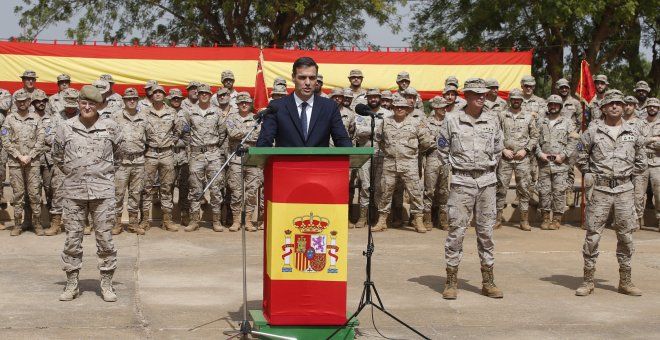 El presidente del Gobierno, Pedro Sánchez, en Mali para visitar al contingente militar de su país desplegado en ese país de África Occidental. EFE/Ballesteros