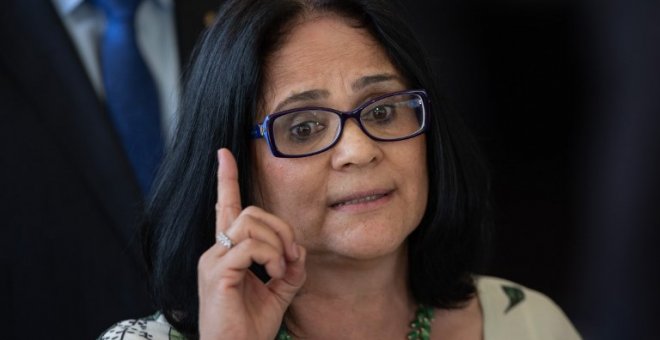 La ministra de Familia de Brasil, Damares Alves./AFP