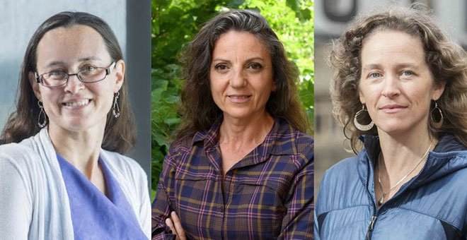 Los científicas Maura McLaughlin, Sandra Díaz y Julia Olson. / SINC