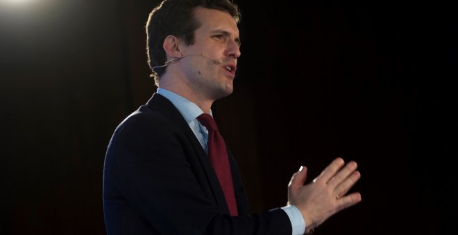 El presidente del PP, Pablo Casado. EFE/Pedro Puente Hoyos