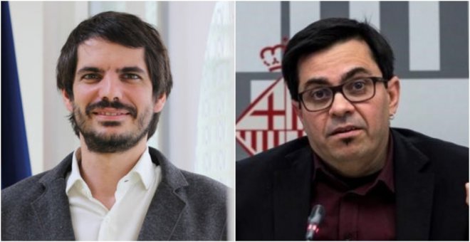 Ernest Urtasun (izquierda) y Gerardo Pisarello (derecha), candidatos de los comuns a las elecciones europeas.