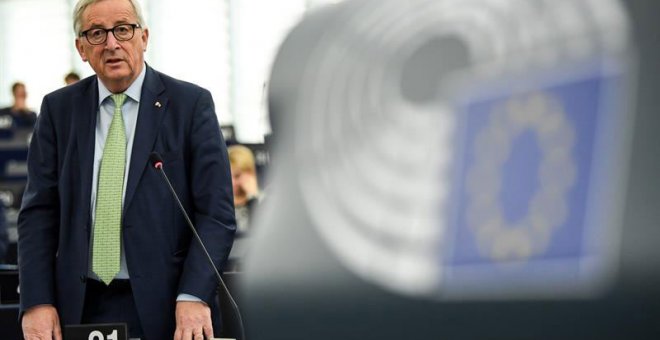 Jean-Claude Juncker en el Parlamento Europeo. (PATRICK SEEGER | EFE)