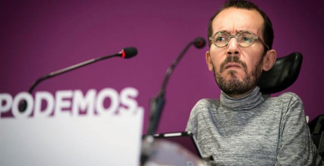 Pablo Echenique, secretario de Organización de Podemos, en una rueda de prensa. (LUCA PIERGIOVANNI | EFE)
