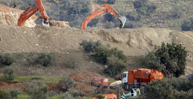 Obras del túnel vertical paralelo al pozo donde cayó el pequeño Julen - Álex Zea / Europa Press