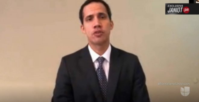 Juan Guaidó durante su entrevista en Univisión.