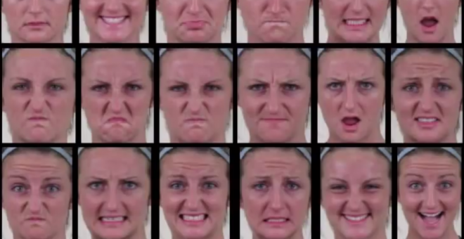Algunas de las expresiones faciales posibles, en un sujeto de laboratorio. /OSU
