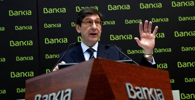 El presidente de Bankia, José Ignacio Goirigolzarri, durante la rueda de prensa en la presenta los resultados de la entidad de 2018. EFE/J.J. Guillén