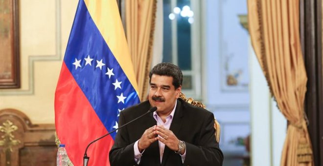 El presidente de Venezuela, Nicolás Maduro, mientras participa en un acto de gobierno, donde recibe a funcionarios diplomáticos venezolanos. EFE
