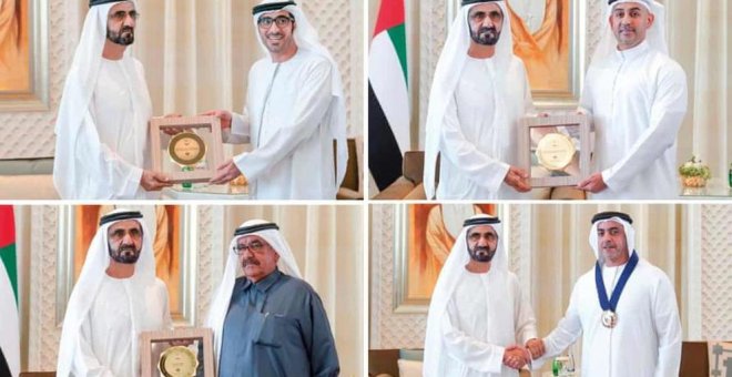 Mohamed bin Rashid el Maktum, jeque de Dubai y vicepresidente de los Emiratos Árabes Unidos durante la entrega de los premios a la igualdad de género.- OFICINA DE MEDIOS DE COMUNICACIÓN DE DUBAI
