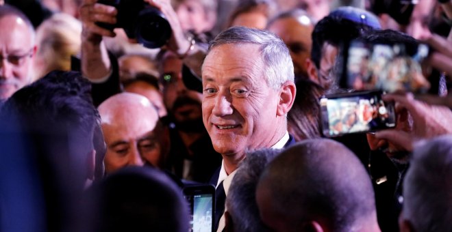 Benny Gantz,  exjefe de las fuerzas armadas israelíes y jefe del partido Israel Resilience durante un acto de campaña. / REUTERS - AMIR COHEN