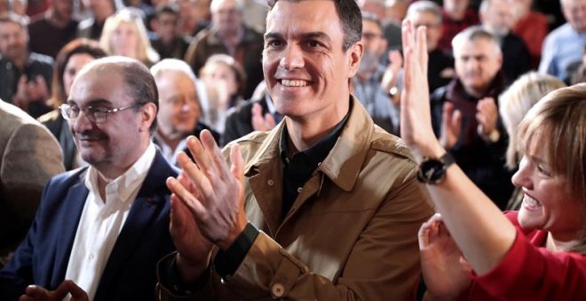 Pedro Sánchez lanzó este sábado la candidatura a la alcaldía de Zaragoza de Pilar Alegría, primera mujer que opta a ese puesto en la lista del PSOE.