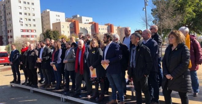 Los alcaldes de ERC en una foto difundida por el partido.