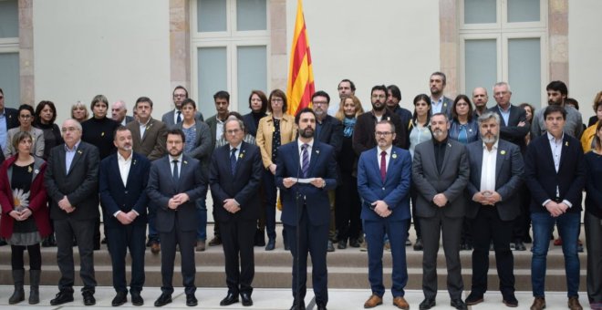 La declaració institucional del Parlament de suport als encausats per l'1-O.