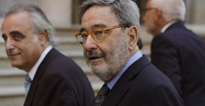 Narcís Serra, a su llegada a la Audiencia de Barcelona. / EFE