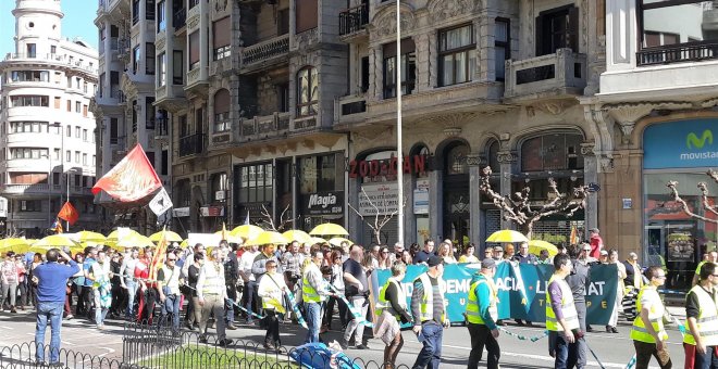 Un momento de la marcha en San Sebastián. / Europa Press.