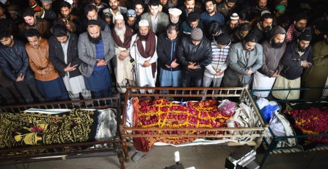 Funeral de la familia de Umair Khalil el 20 de enero de 2019 | AFP