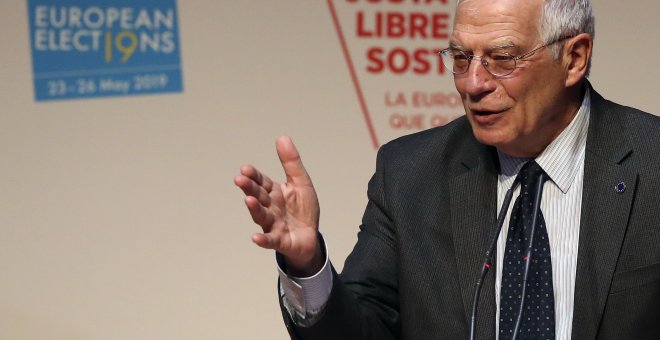 El ministro de Asuntos Exteriores, Josep Borrell, durante la Convención del Partido Socialista Europeo que se celebra en el Centro de Arte Reina Sofía, en Madrid. EFE/Ballesteros.