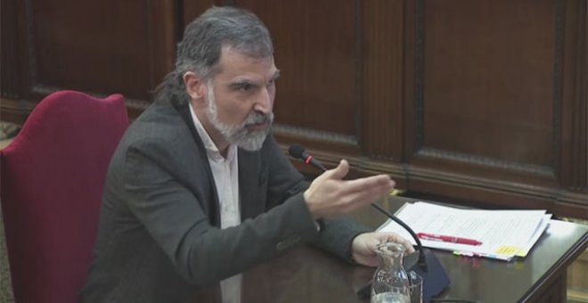 Jordi Cuixart durante su declaración.