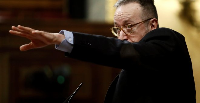 El portavoz de Ciudadanos en el Congreso, Juan Carlos Girauta, interviene este martes en el pleno de la cámara baja, el último de esta legislatura. EFE/Mariscal