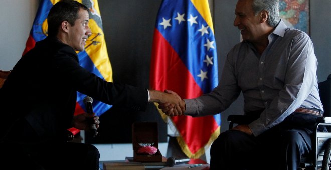 Juan Guaidó junto a Lenín Moreno, presidente de Ecuador. REUTERS/Daniel Tapia.