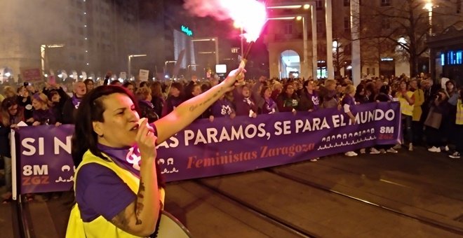 La manifestación de la tarde colapsó durante varias horas el centro de la capital aragonesa. E.B.