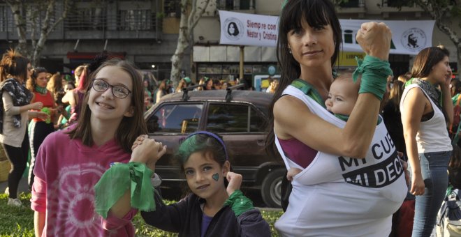 Manifestantes de las marchas feministas por Argentina el día 8 de marzo. ANA DELICADO