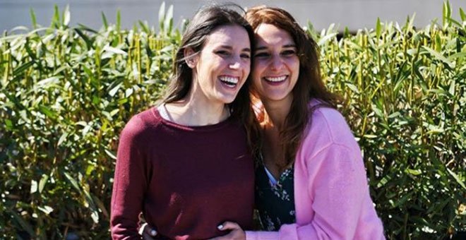 Irene Montero junto a Noelia Vera en la imagen que ha utilizado la 'número 2' de Unidos Podemos para anunciar su embarazo. - INSTAGRAM