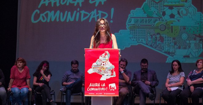 Sol Sánchez durante un acto de IU para la Comunidad de Madrid / Izquierda Unida