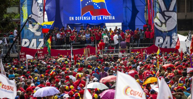 El presidente de la Asamblea Nacional Constituyente de Venezuela, Diosdado Cabello, durante su discurso.
