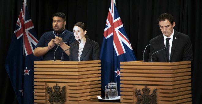 La primera ministra de Nueva Zelanda, Jacinda Ardern, en la Casa del Parlamento en Wellington el 21 de marzo de 2019 | AFP/ Yelim Lee