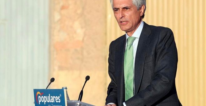 Adolfo Suárez Illana durante un reciente acto electoral del PP en Blechite. (EFE)