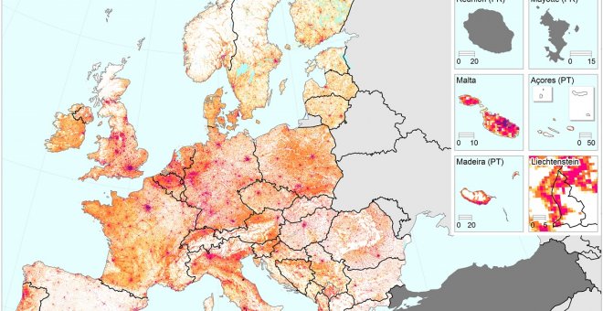 Mapa europeo de población