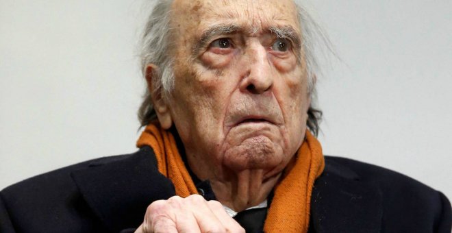 Rafael Sánchez Ferlosio durante el homenaje que recibió en Madrid por su 90 cumpleaños.-EFE