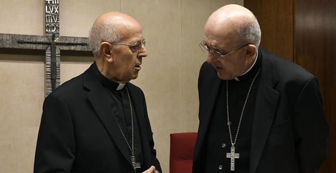 El presidente de la Conferencia Episcopal, Ricardo Blázquez, y el arzobispo de Madrid, Carlos Osorio. / EFE