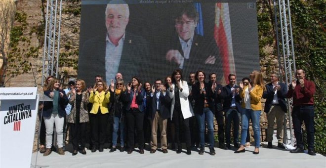Acto de precampaña electoral en Girona. (EP)