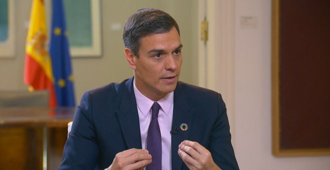 El presidente del Gobierno y candidato del PSOE a las elecciones del 28-A, Pedro Sánchez, en un momento de su entrevista con La Sexta.