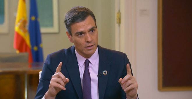 El presidente del Gobierno y candidato del PSOE a las elecciones del 28-A, Pedro Sánchez, en un momento de su entrevista con La Sexta.