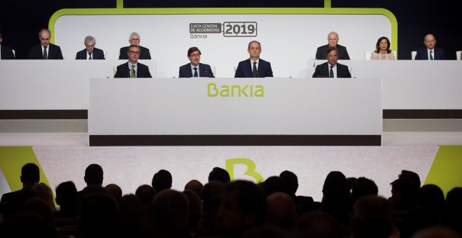 Vista de la última junta de accionistas de Bankia. EFE