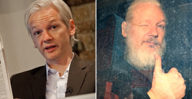 Assange, hace nueve años y ahora