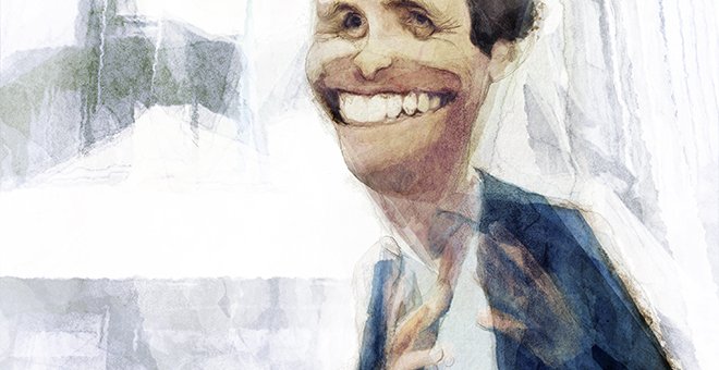 Retrato del líder del PP, Pablo Casado, realizado por el ilustrador Thorsten Rienth. – PÚBLICO
