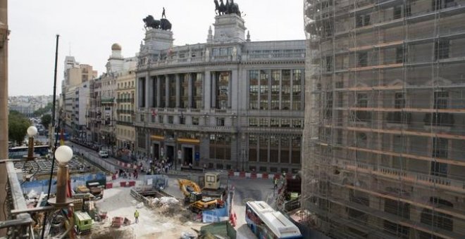 Imagen de archivo de las obras en el complejo Canalejas de Madrid. EFE