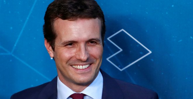 El presidente del PP, Pablo Casado, antes del debate electoral. /REUTERS