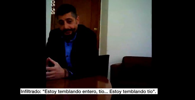 Captura del vídeo facilitado por Coalición por Melilla en el que aparece el hijo del presidente de la ciudad autónoma, Juan José Imbroda, reunido en la sede del PP de Melilla con supuestos conseguidores de votos por correo para el PP.