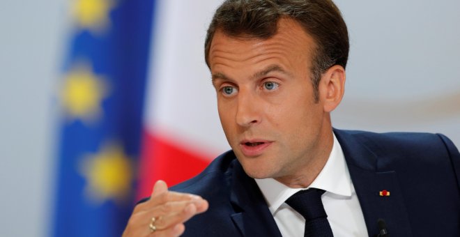 25/04/2019 - Emmanuel Macron, durante la conferencia de prensa para dar a conocer su respuesta política a las protestas de los chalecos amarillos en el Palacio del Elíseo en París, Francia | REUTERS/ Philippe Wojazer
