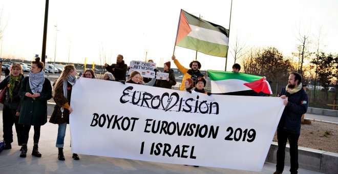 Los manifestantes boicotean el concurso de Eurovisión. Reuters